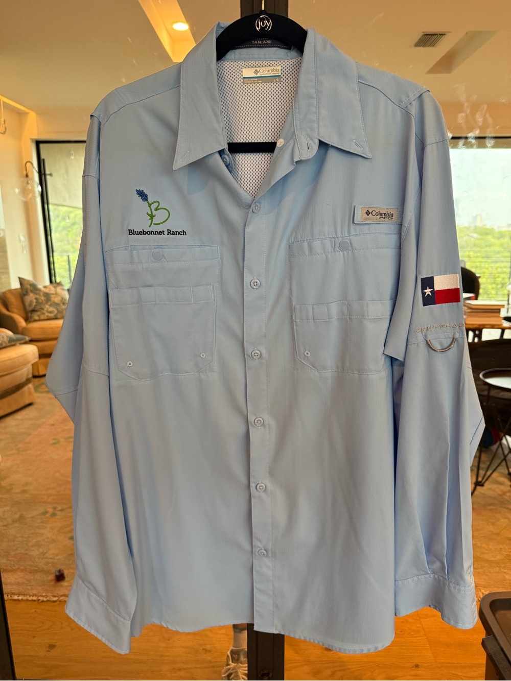Columbia PFG Men’s Light Blue Long-Sleeve Fishing / Performance Shirt